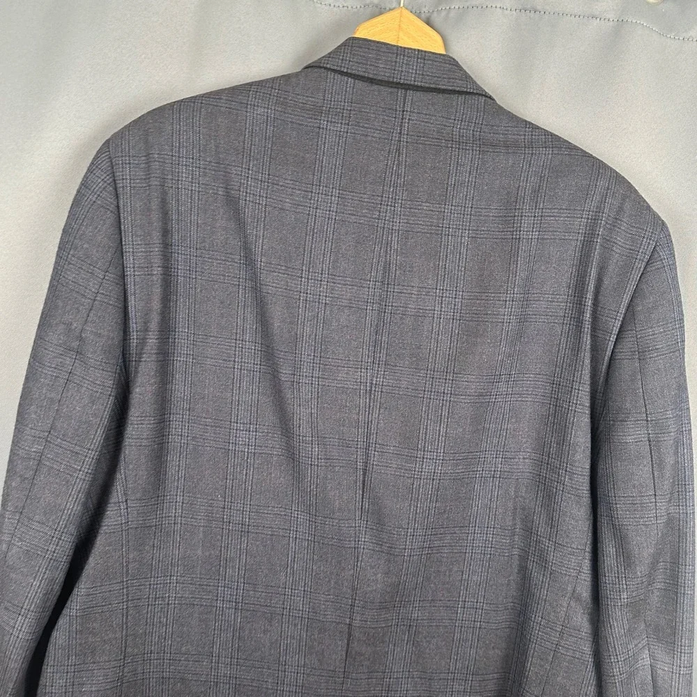 Lauren Ralph Lauren Mens 46L Grey Glen Plaid 100% Wool 2-Button Blazer Coat